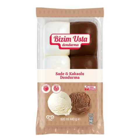 ALGİDA BİZİM USTA SADE&KAKAOLU 600ML 1*6