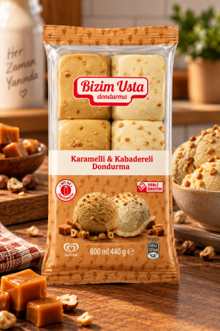 ALGİDA BİZİM USTA BALBADEM&KARAMELLİ 600ML 1*6