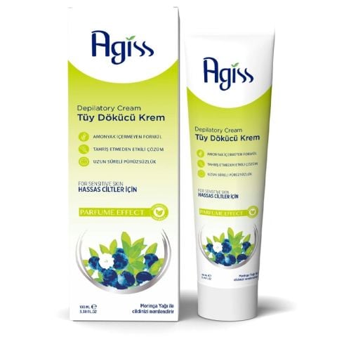 AGİSS TÜY DÖKÜCÜ KREM 100ML HASSAS CİLTLER YEŞİL 1*12
