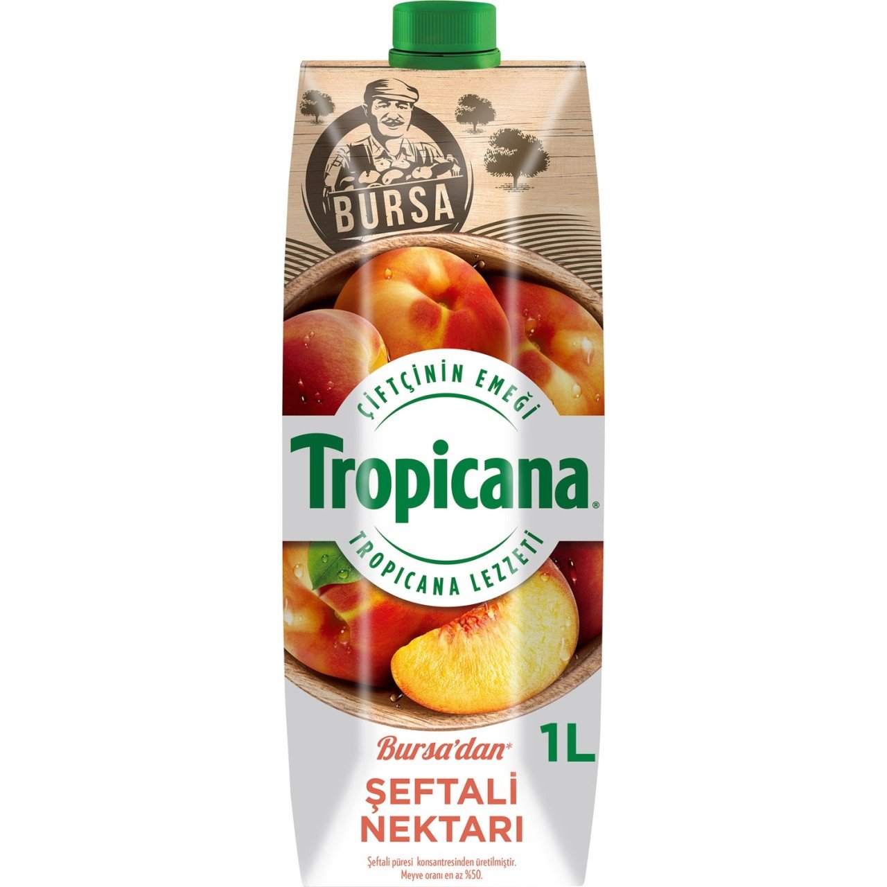 TROPİCANA 1LT BURSA ŞEFTALİ M.SUYU 1*12