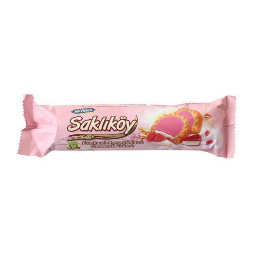 ÜLKER B.SAKLIKÖY 100GR FRAMBUAZLI BEYAZ ÇİKOLATALI 1161-08 1*18