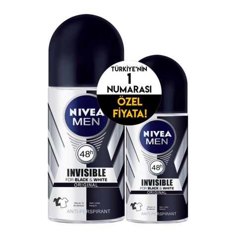 NIVEA .ROLL-ON ERK 1+1 ERK B&W İNVİSİBLE 50ML+25ML 1*6