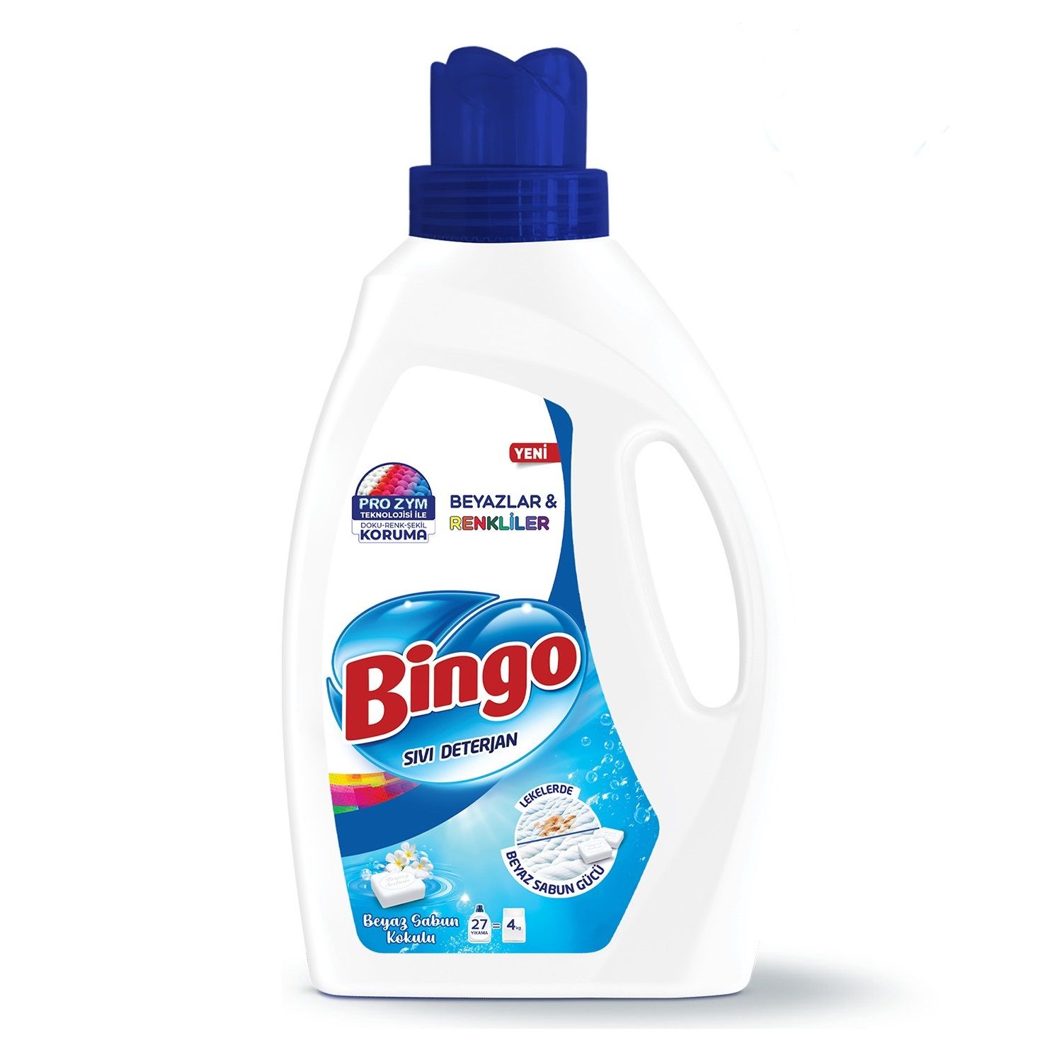 BİNGO SIVI 2600ML BEYAZLAR &RENKLİLER BEYAZ SABUN KOKULU 40YIKAMA 1*6