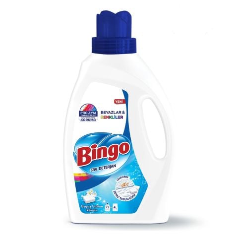 BİNGO SIVI 2600ML BEYAZLAR &RENKLİLER BEYAZ SABUN KOKULU 40YIKAMA 1*6
