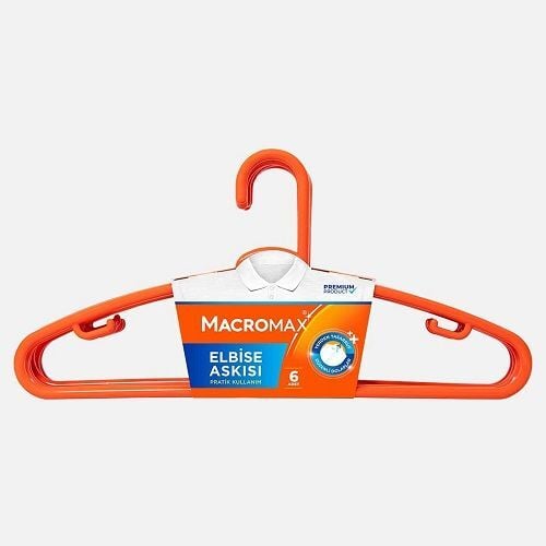 MACROMAX ELBİSE ASKISI 6'LI 2025916 1*12
