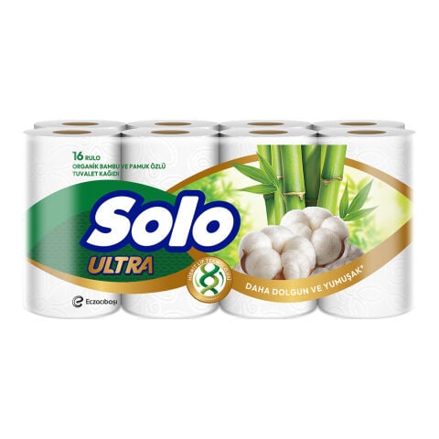 SOLO TUVALET KAĞIDI 16'LI ULTRA BAMBU ÖZLÜ (2 KATLI) 1*3