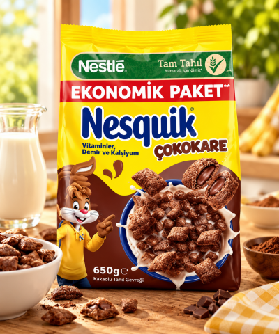 NESQUİK KAHV. ÇOKOKARE 650GR MISIR GEVR. 1*12