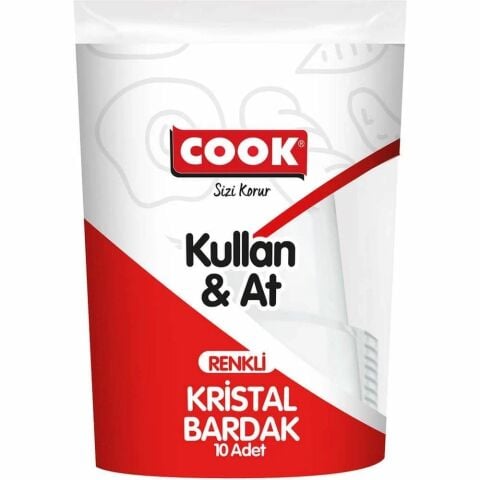 COOK  KRİSTAL BARDAK 10LU RENKLİ 180CC 1*40