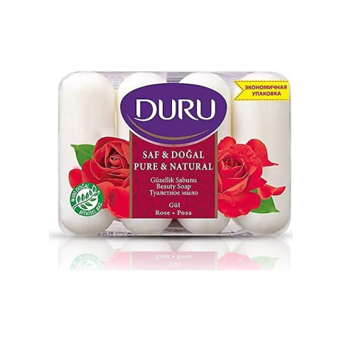 DURU SABUN 4*70GR SAF&DOĞAL GÜL 280GR 1*24