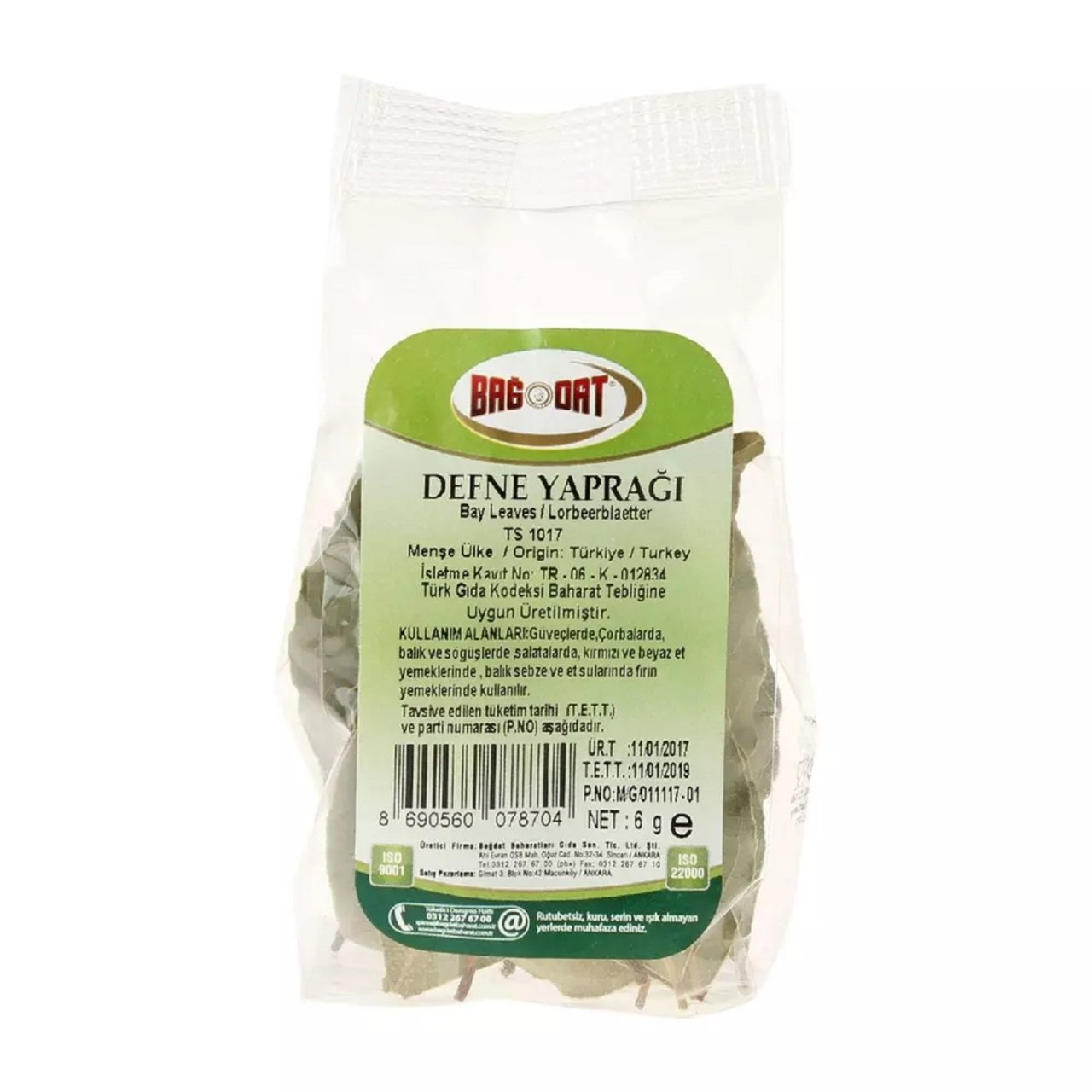 BAĞDAT .DEFNE YAPRAĞI POŞET 6GR 1*12