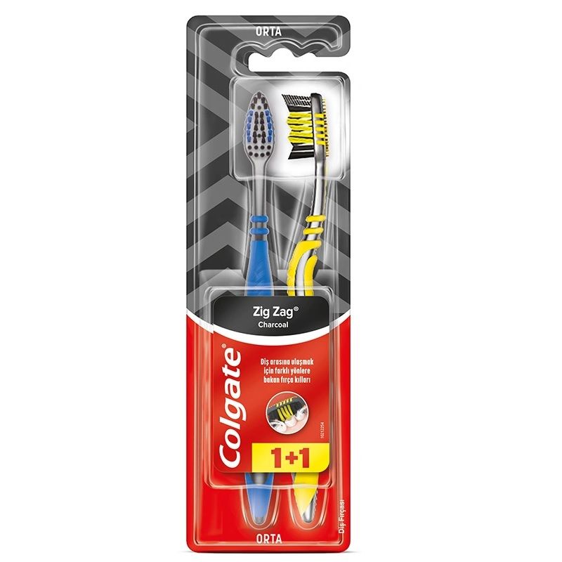 COLGATE DİŞ FIRÇASI ZİGZAG 1+1 CHARCOAL ORTA 1*12