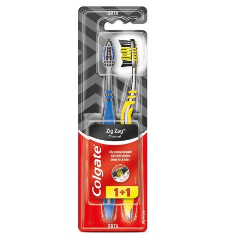 COLGATE DİŞ FIRÇASI ZİGZAG 1+1 CHARCOAL ORTA 1*12