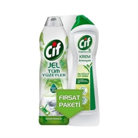 CİF YÜZEY JEL 500ML+CİF KREM 500 ML AMONYAK 1*8