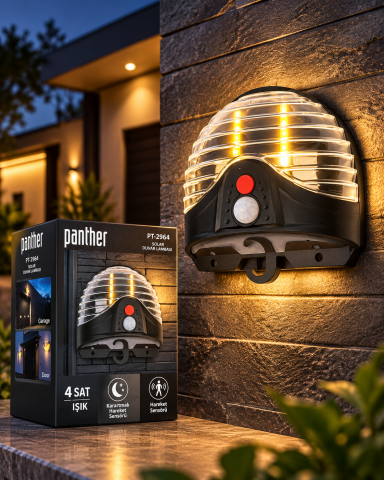 BAHÇE. PANTHER BAHÇE LAMBASI SOLAR LED DUVAR LAMBASI PT-2964 1*12