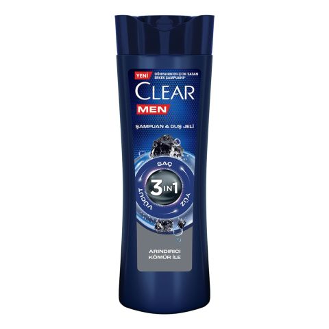 CLEAR 350ML MEN 3/1 ŞAMPUAN& DUŞ JELİ ARINDIRICI KÖMÜR 1*25