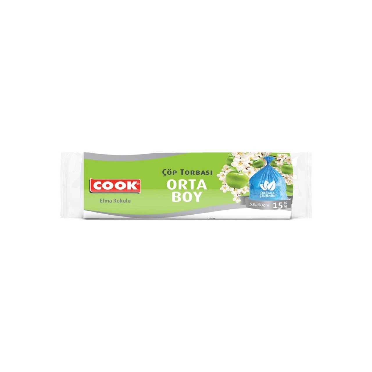 COOK ÇÖP POŞ.KOKULU ELMA 15Lİ ORTA 55X60CM 1*25