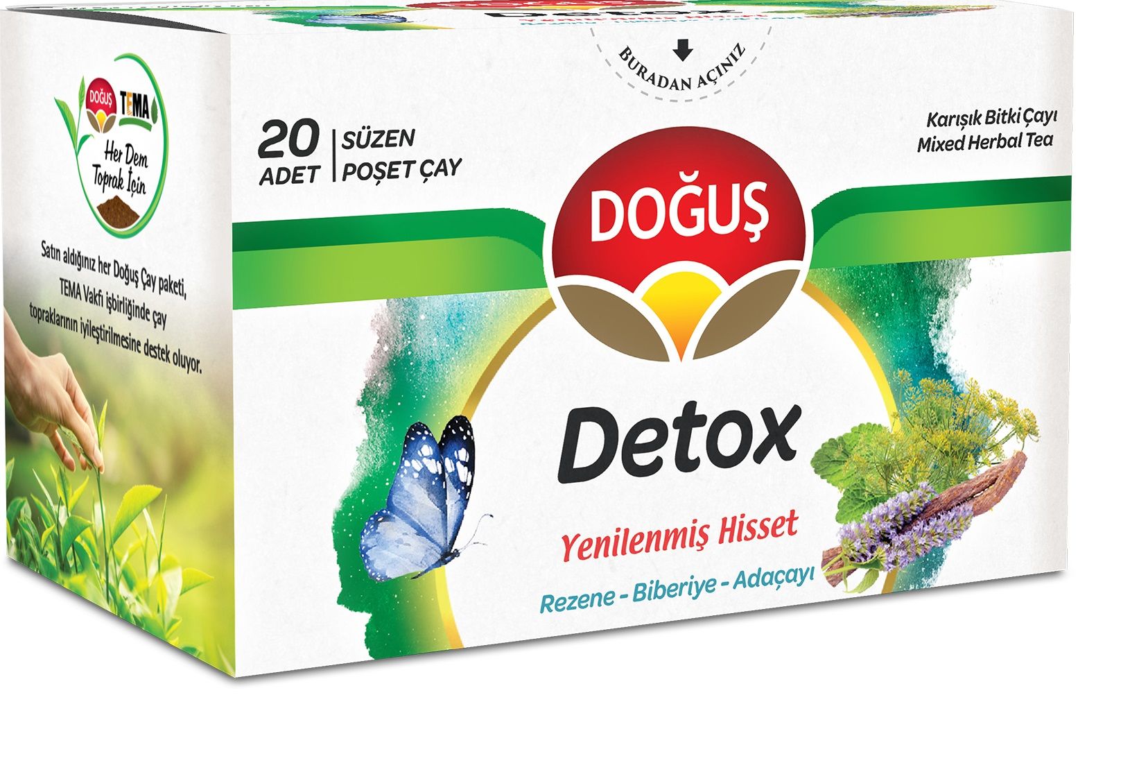 DOĞUŞ BARD.HİSSET DETOX REZENE- BİBERİYE- ADAÇAYI 20'Lİ 30G 1*12