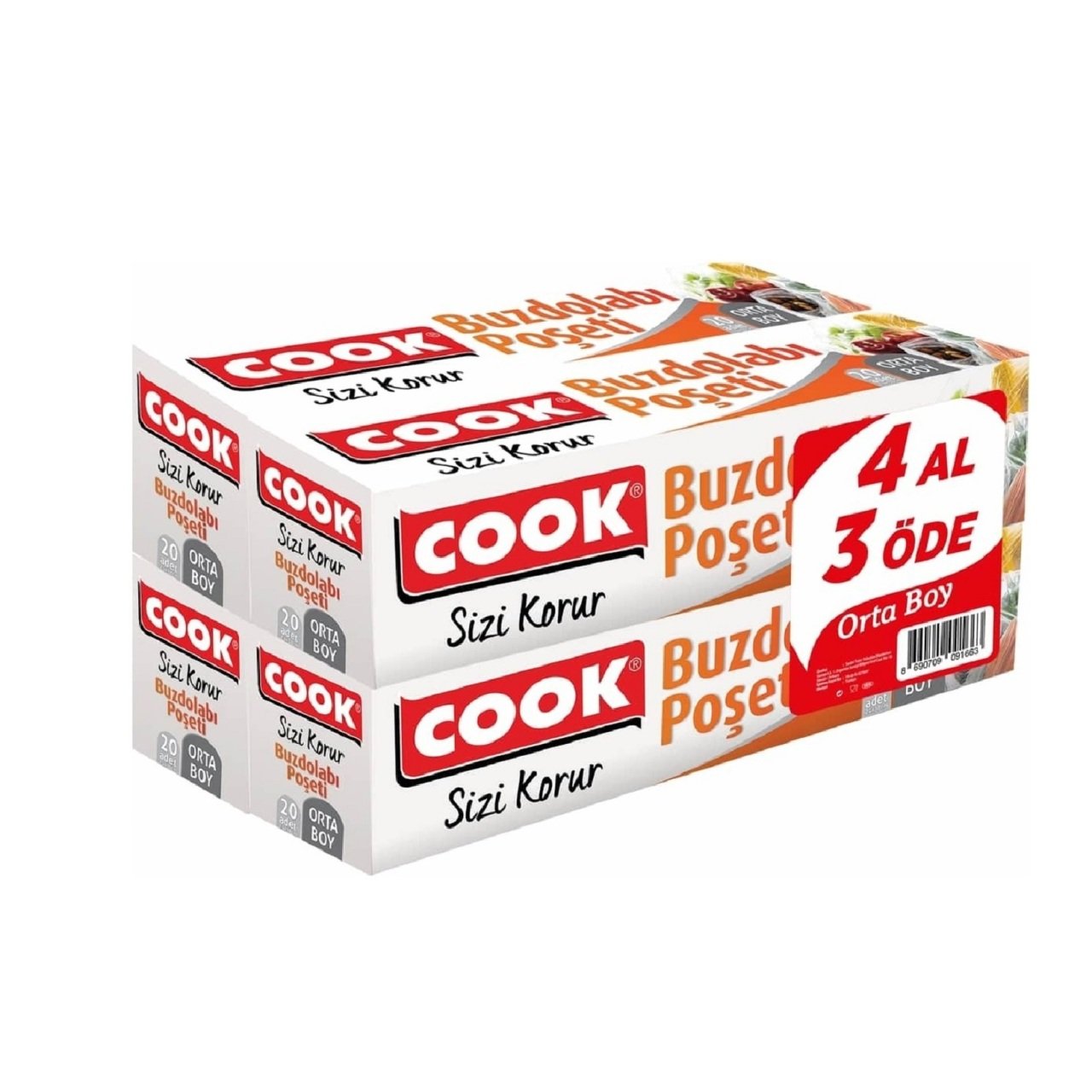 COOK BUZDOLABI POŞETİ 4AL3ÖDE ORTA 20'Lİ 1*24