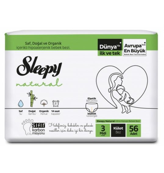 SLEEPY B.JUMBO NAT.2Lİ 3MİDİ 4-9KG 56'LI 1*4