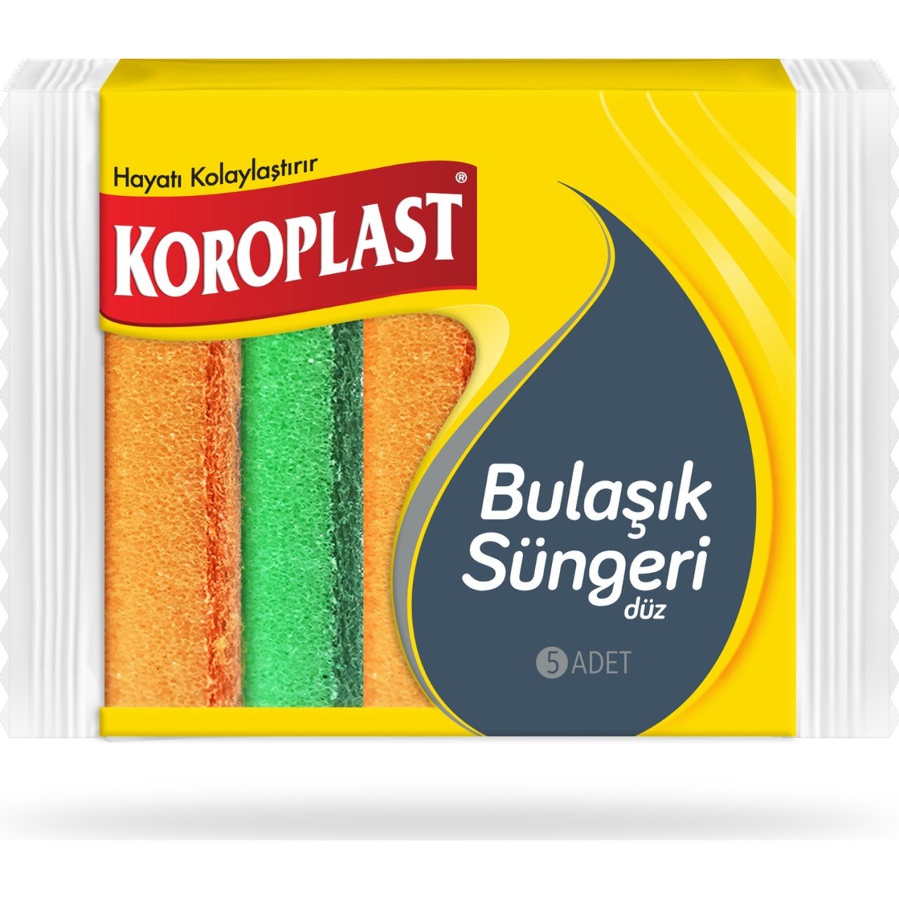 KOROPLAST M.BULAŞIK SÜNGERİ 5Lİ DÜZ 1*24