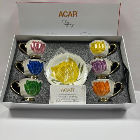 ZC.ACAR KAHVE TK.6LI TIFFANY KAI-06328/8 1*8 RENKİ GENİŞ