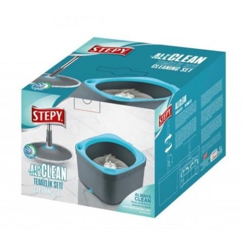 STEPY TEMİZLİK SETİ ALL CLEAN KOVA+SAP+PASPAS 1*1