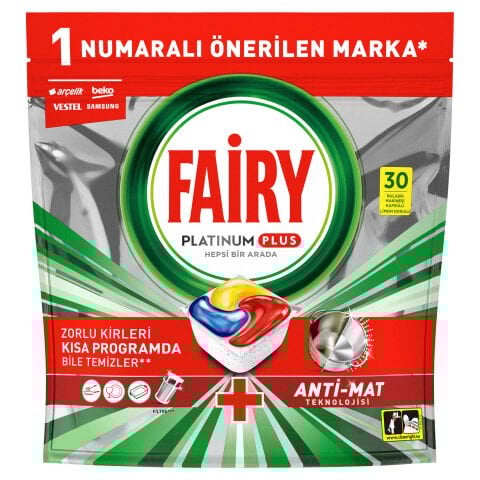 FAİRY KAPS.PLAT.PLUS 30'LU LİMON KIRMIZI 465G 1*5
