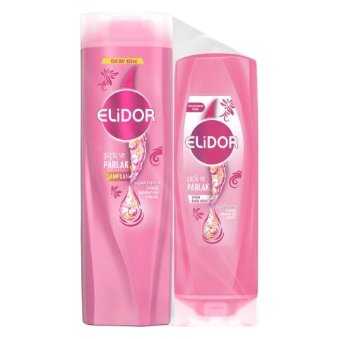 ELİDOR ŞAMPUAN 400ML+200ML GÜÇLÜ&PARLAK SAÇ KREMİ SUPERBLEND 1*10