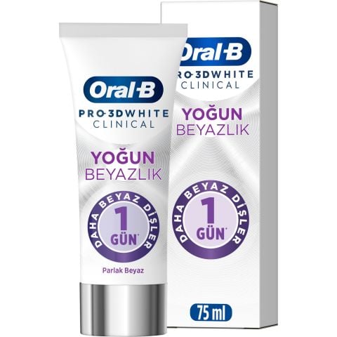 ORAL-B M.75ML PRO-3D CLINICAL YOĞUN BEYAZLIK PARLAK BEYAZ 1*12