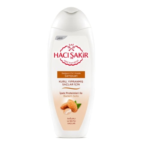 HACI ŞAKİR ŞAMPUAN 500ML 2/1 BADEM-KURU.YIPRANMIŞ SAÇ 1*12