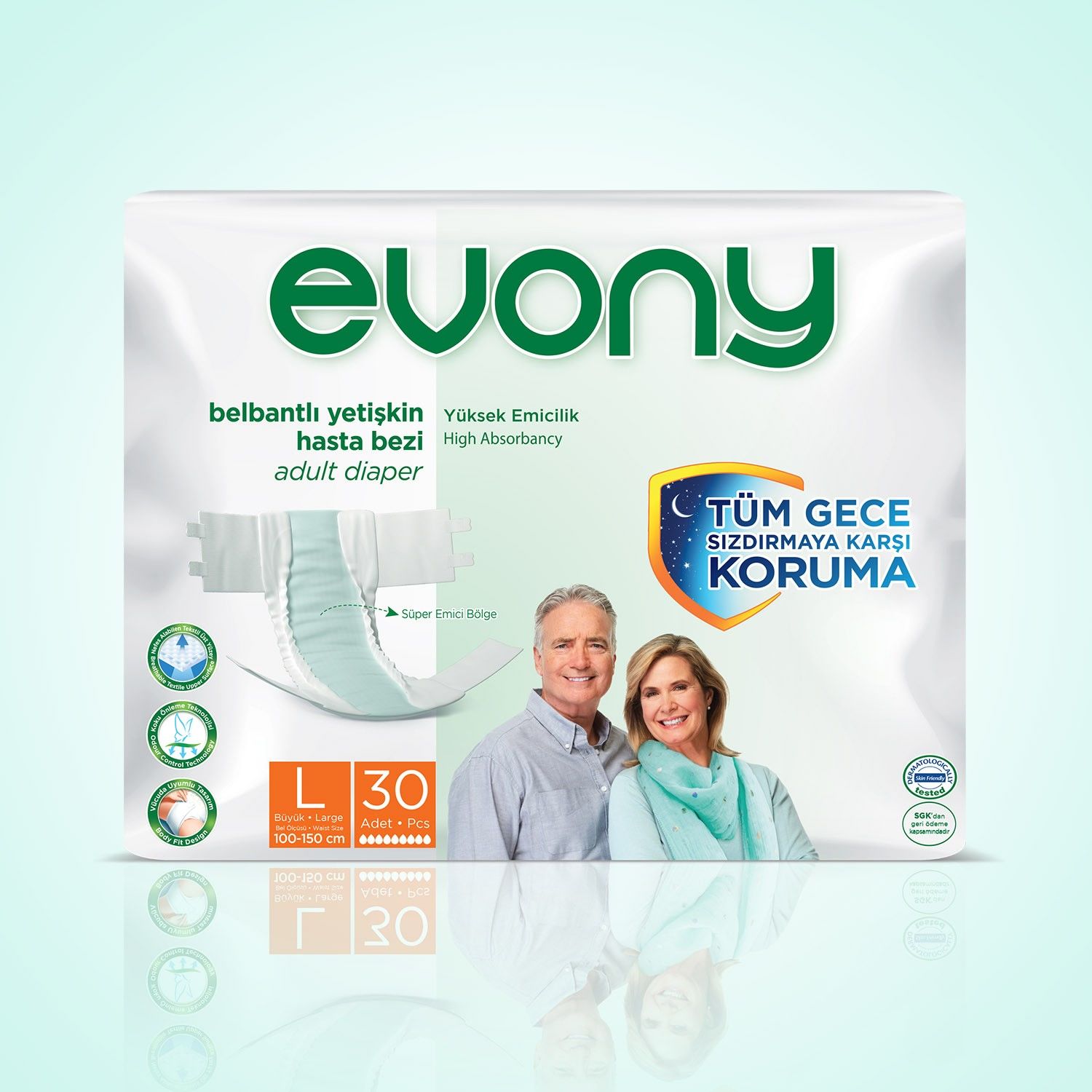 EVONY HASTA BEZİ BELBANTLI L BÜYÜK ( 100-150CM ) YETİŞKİN 30'LU 1*4