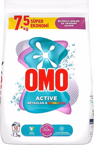 OMO MAT.7.5KG ACTİVE BEYAZLAR VE RENKLİLER 1*96