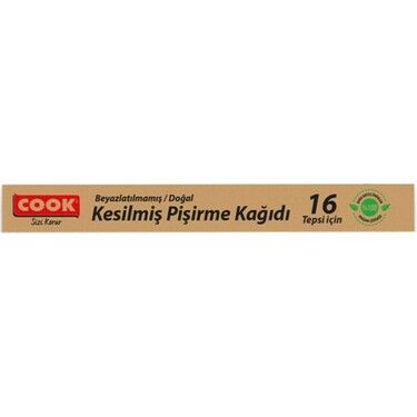 COOK PİŞİRME KAĞIDI DOĞAL BEYAZLATILMAMIŞ KESİLMİŞ 16 TEPSİ 1*24