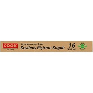 COOK PİŞİRME KAĞIDI DOĞAL BEYAZLATILMAMIŞ KESİLMİŞ 16 TEPSİ 1*24