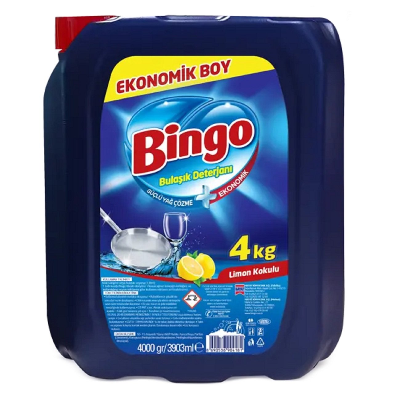 BİNGO BULAŞIK DETERJANI 4KG LİMON KOKULU 1*4