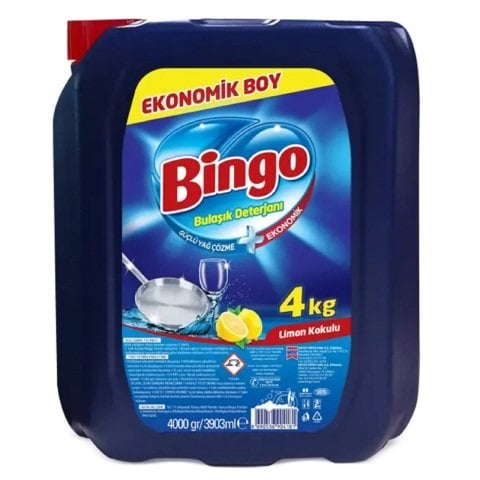BİNGO BULAŞIK DETERJANI 4KG LİMON KOKULU 1*4