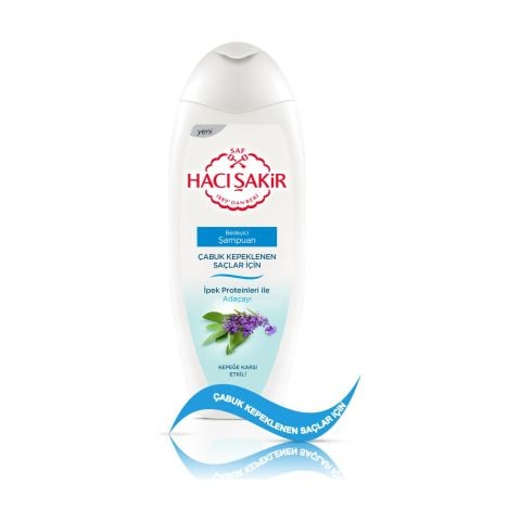HACI ŞAKİR ŞAMPUAN 500ML 2/1 KEPEĞE KARŞI ADAÇAYI İPEK ÖZLÜ KEPEKLİ SAÇLAR 1*12