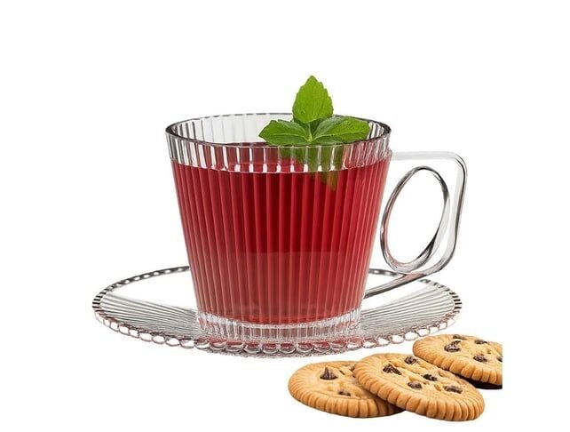 KRD HOME ÇAY FİNCAN SETİ ÇİZGİLİ 6'LI 300575 1*4