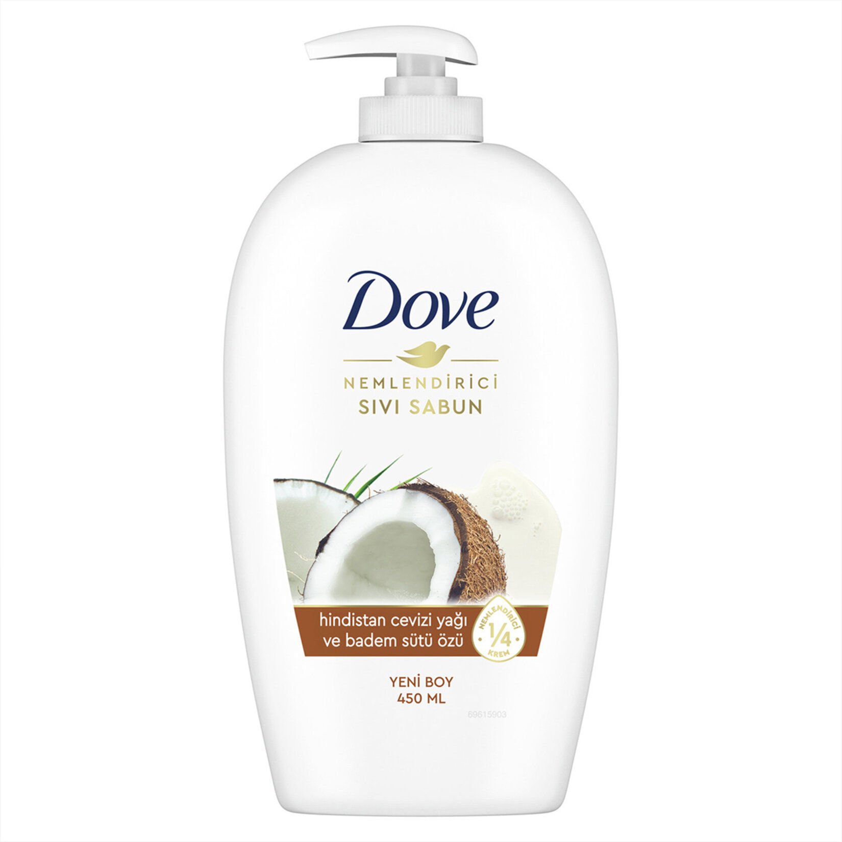 DOVE SIVI SABUN 450ML HİND.CEV.YAĞI VE BADEM SÜTÜ ÖZÜ 1*12