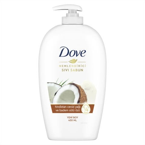 DOVE SIVI SABUN 450ML HİND.CEV.YAĞI VE BADEM SÜTÜ ÖZÜ 1*12