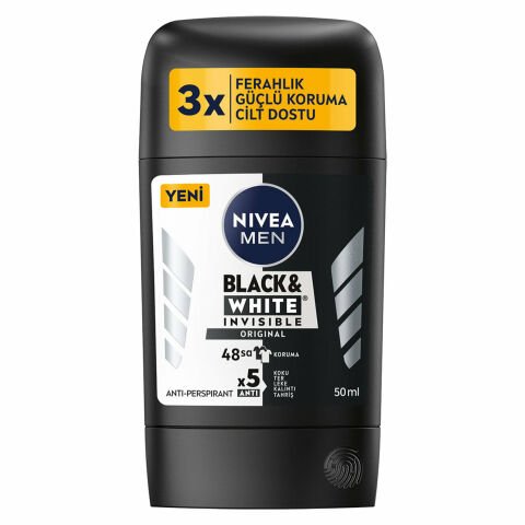 NIVEA .STİCK MEN 50ML BLACK& WHİTE INVISIBLE 83134 1*15