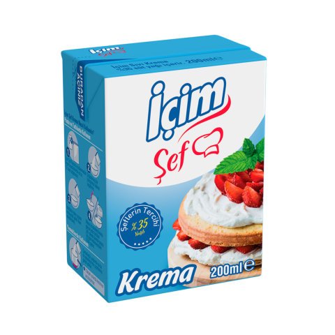 İÇİM KREMA ŞEF 200ML YEMEKLİK YARIMYAĞLI 4415-03 1*27
