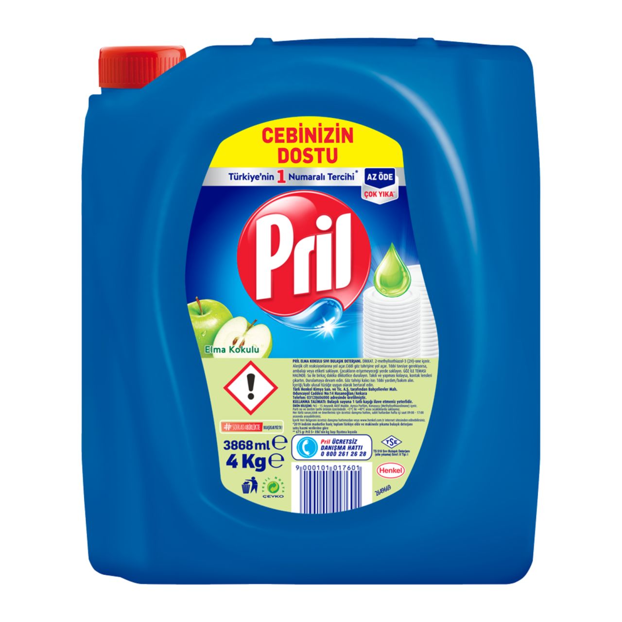 PRİL BULAŞIK DETERJANI 4KG ELMA 1*4