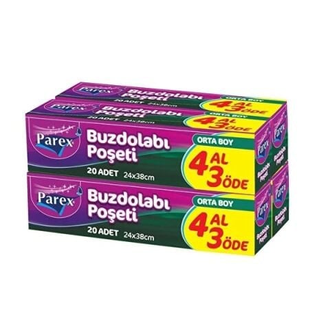 PAREX .BUZD.POŞETİ 4AL3ÖDE ORTA BOY 4*20'Lİ 1*12