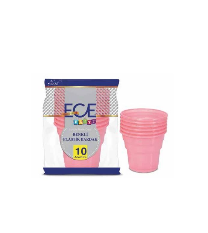 ECE. PARTY BARDAK 10LU RENKLİ PLASTİK LÜKS 180CC EPK-686