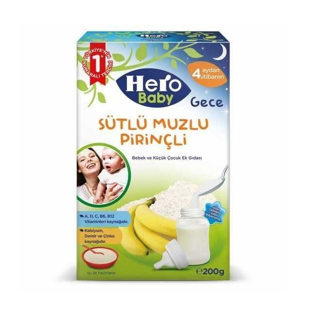 HERO BABY KAŞIK MAMA. 200GR SÜT MUZ PİRİNÇLİ 5991-03 1*12