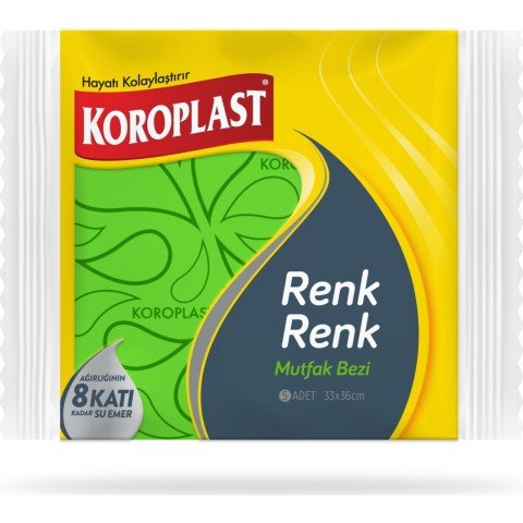 KOROPLAST MUTFAK BEZİ RENK RENK 5Lİ 1*24