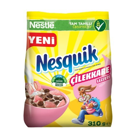 NESQUİK KAHV. ÇİLEKKARE 310GR MISIR GEVR. 1*12