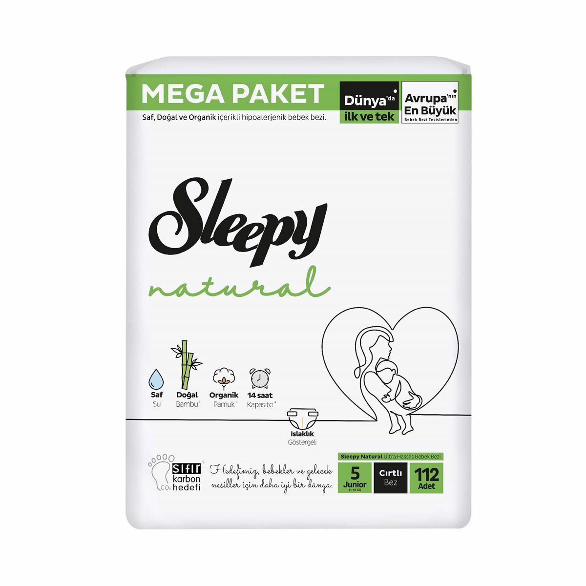 SLEEPY B.MEGA NATURAL 5JUNIOR 11-18KG 112'Lİ CIRTLI 1*2
