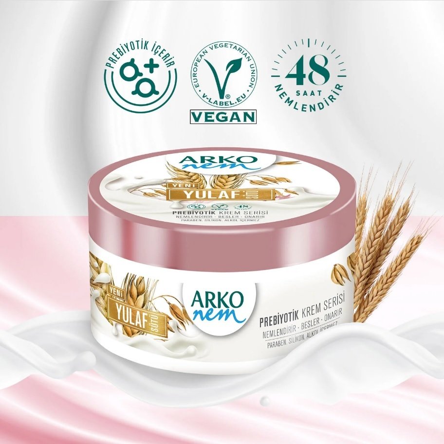 ARKO KREM NEM 250ML PREBİYOTİK YULAF SÜTÜ//// 1*12